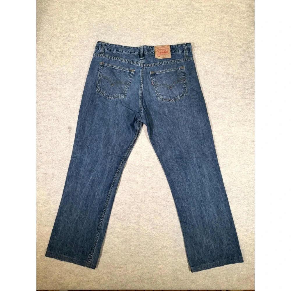 Levis 501 Straight Leg Jeans Men 36x34 Blue Denim Mid Rise Button Fly Streetwear